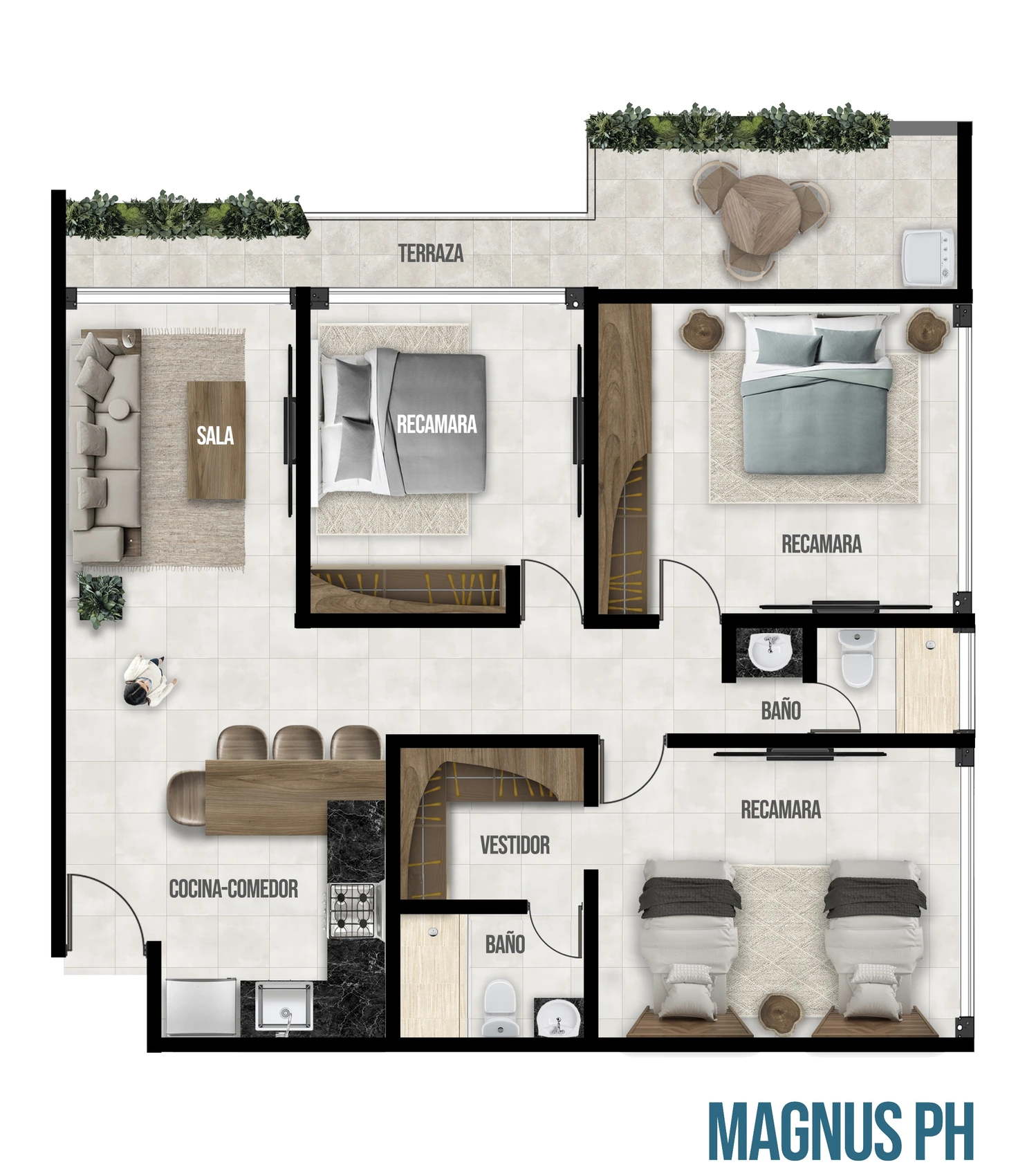 Plano ilustrado penthouse Magnus ALTIUS